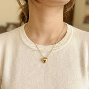 Puffy Heart Slider Pendant Chain