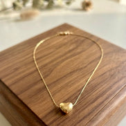 Puffy Heart Slider Pendant Chain