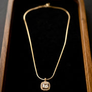 Anti-tarnish Cushion Crystal solitaire Chain
