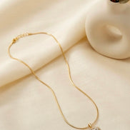 Anti-tarnish Cushion Crystal solitaire Chain