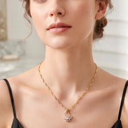 Anti-tarnish Crystal Flower Pendent Chain