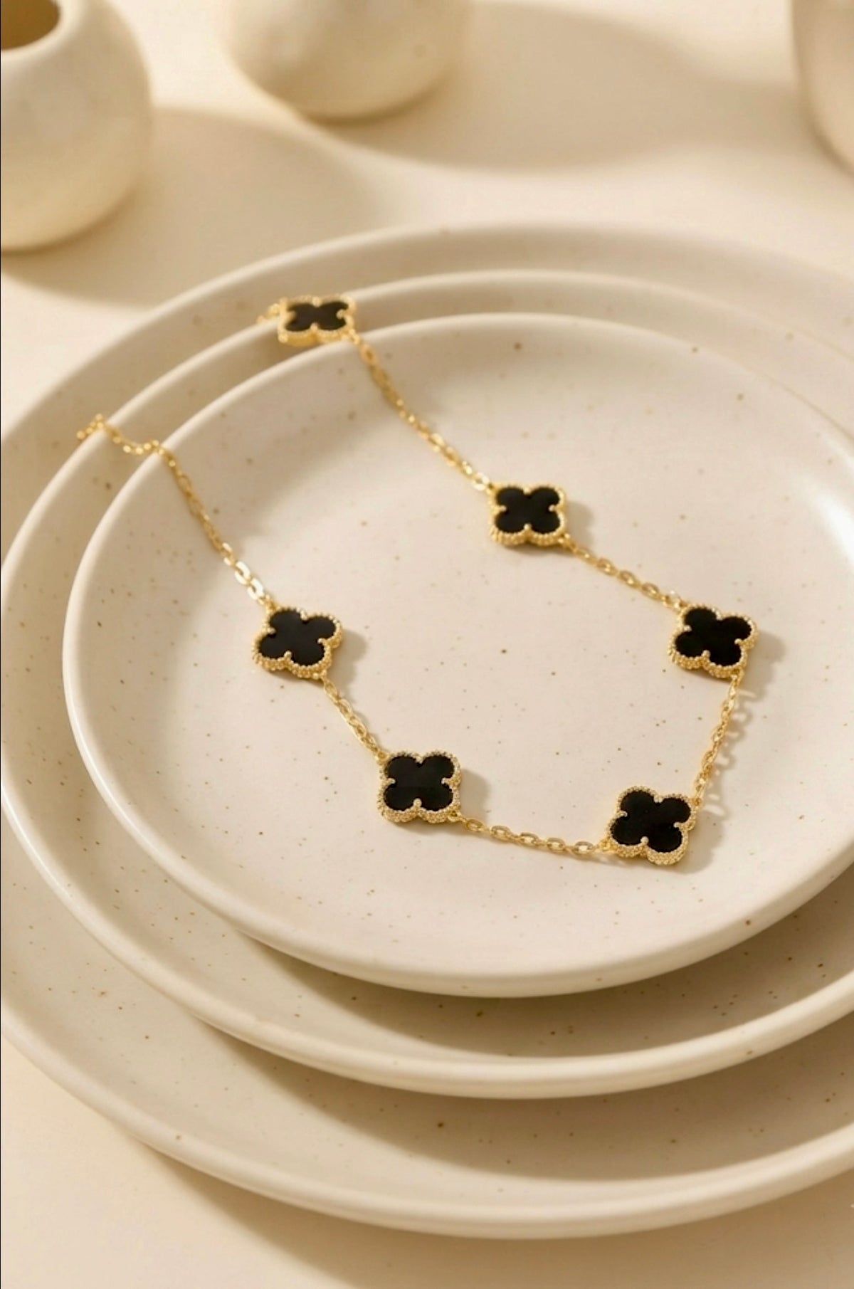 Guilloché Clover Antitarnish Necklace