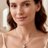 Silver Puffy Heart Neckchain