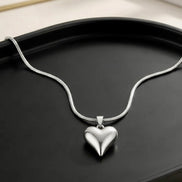 Silver Puffy Heart Neckchain