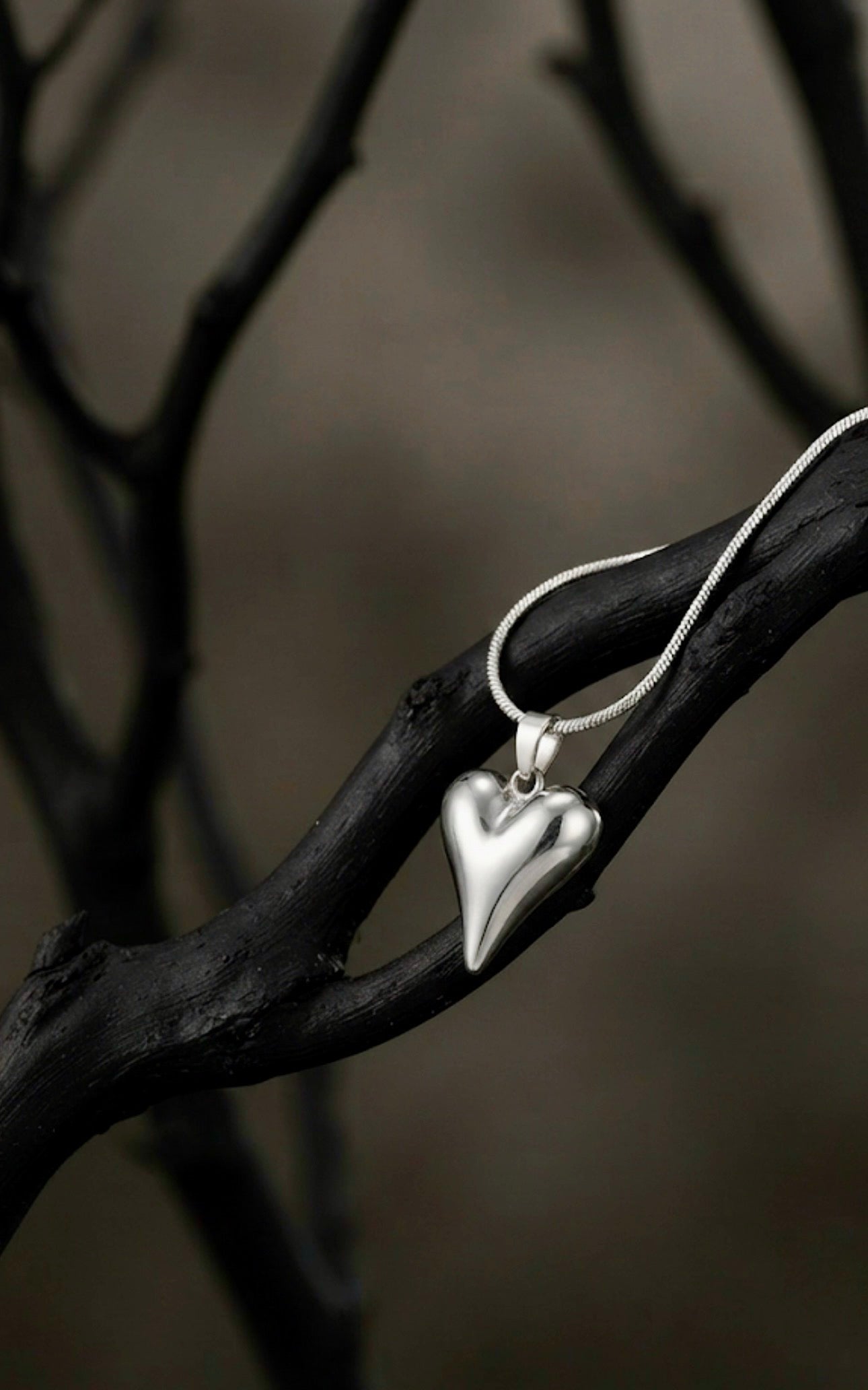 Silver Puffy Heart Neckchain