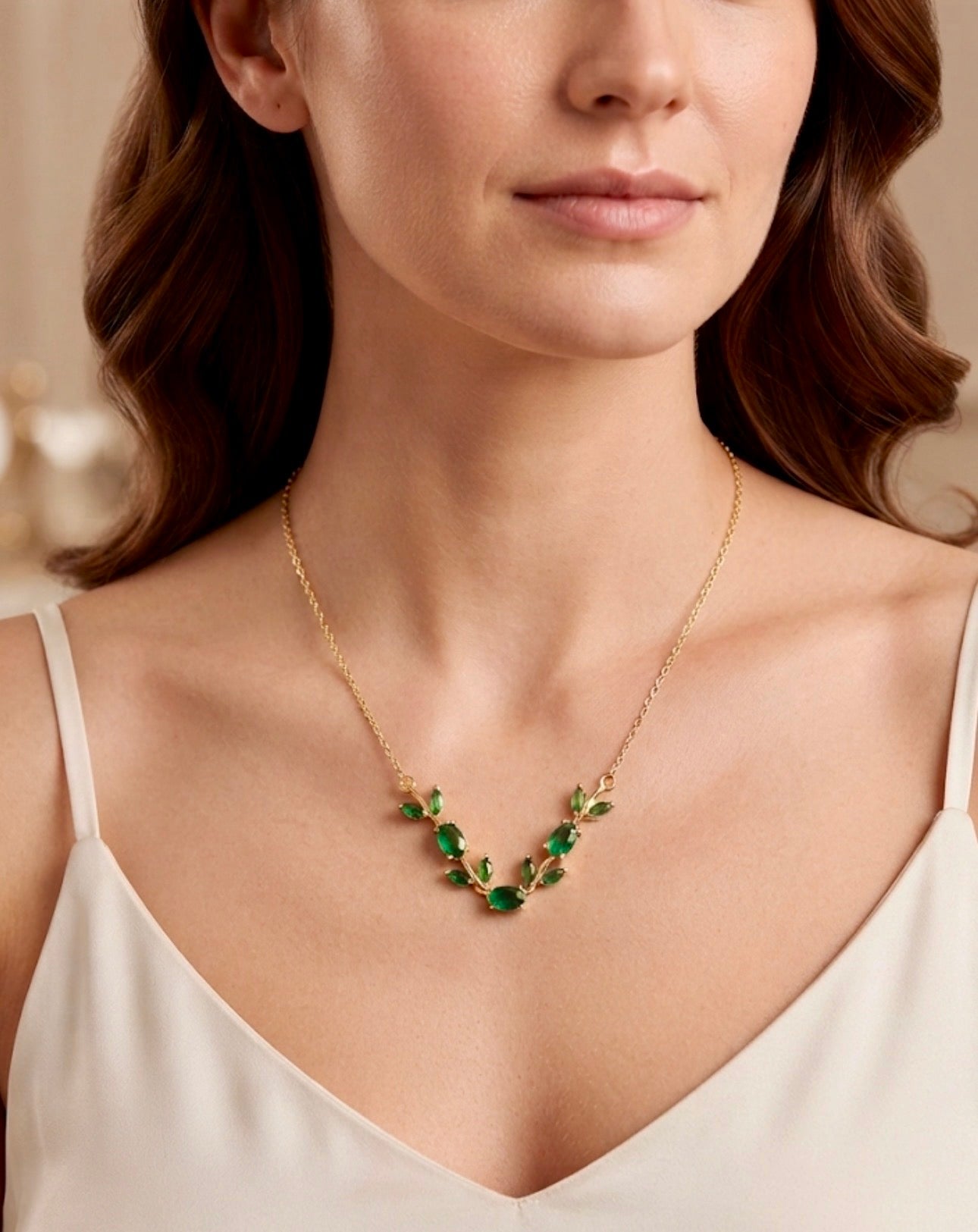 Emerald Tulip Vine Chain