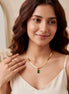 Emerald Baguette Herringbone Pendant Chain