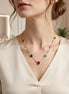 Multicolor Crystal Heart Charm Chain With Studs