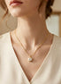 Round Crystal Solitaire Bezel Pendant Chain