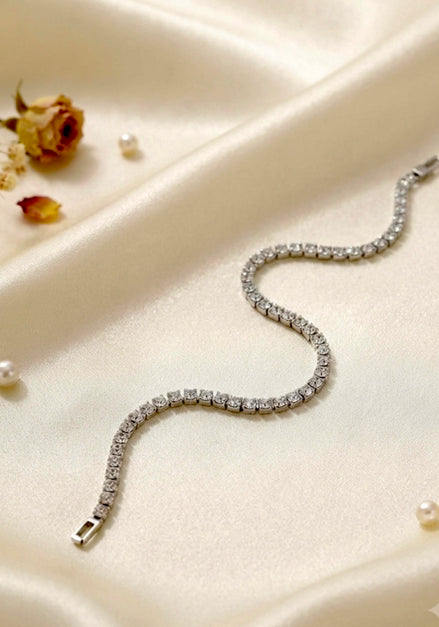 Silver Cubic Zirconia Tennis Bracelet