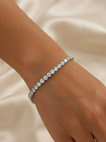 Silver Cubic Zirconia Tennis Bracelet