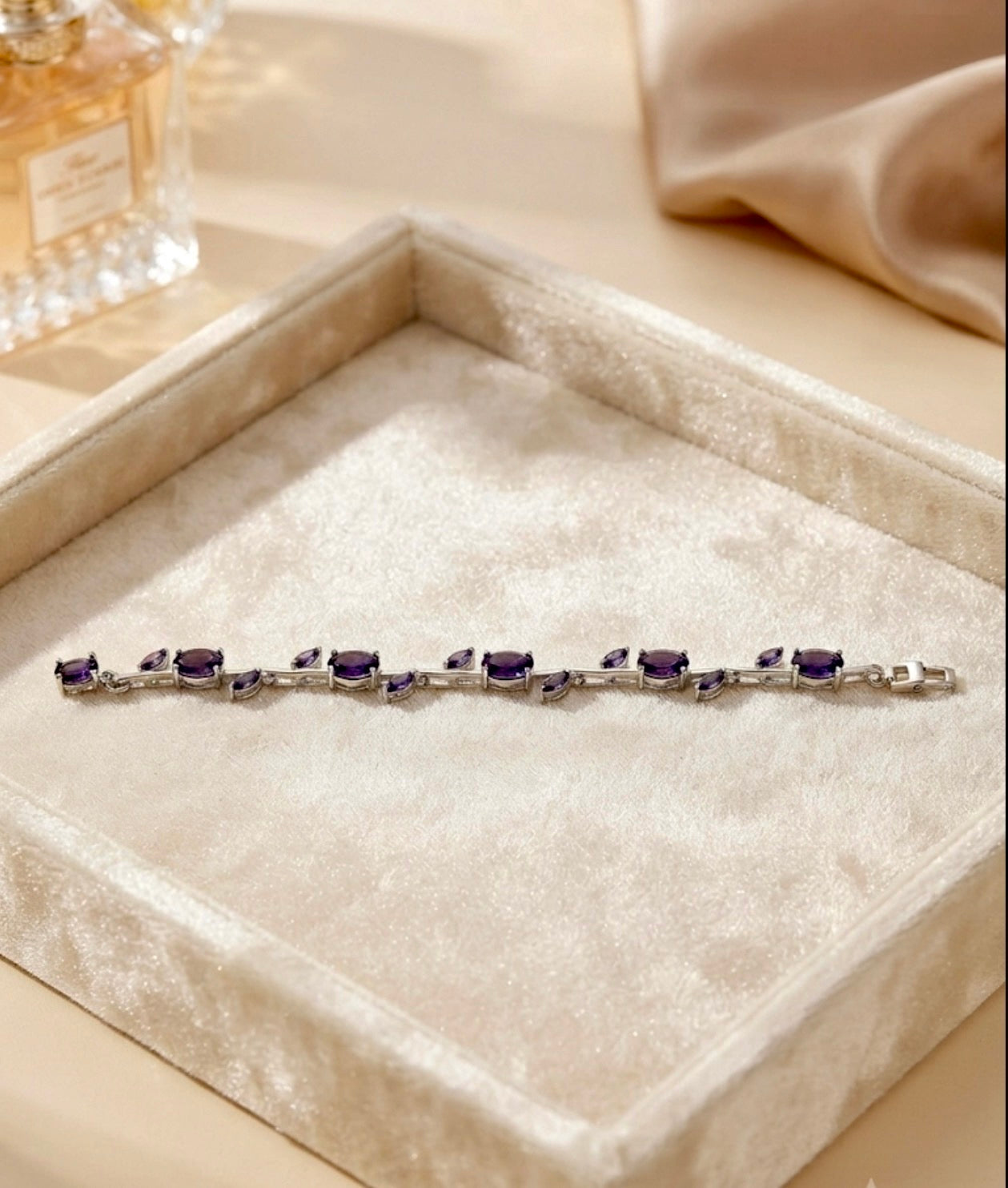 Amethyst Purple Tulip Bracelet