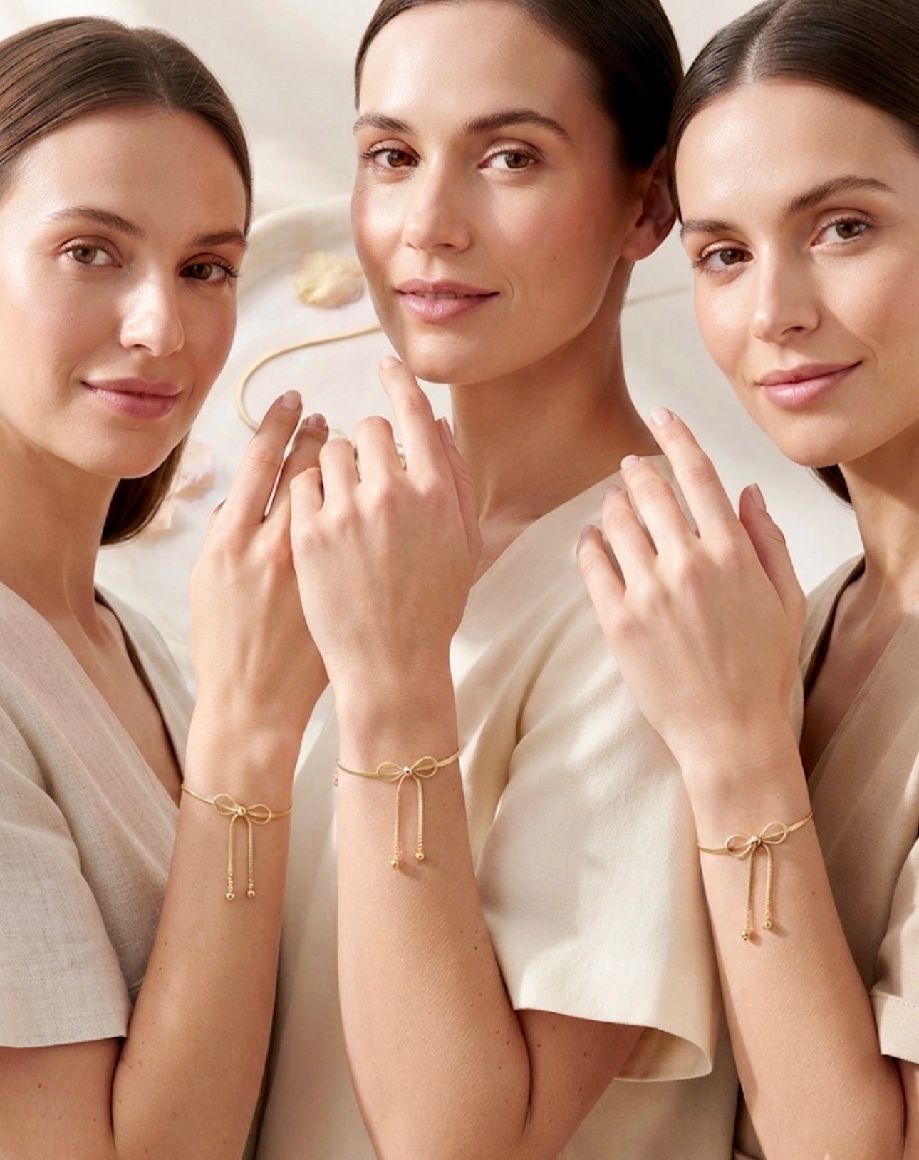 Antitarnish Gold Ribbon Bracelet