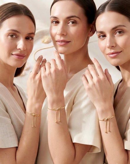 Antitarnish Gold Ribbon Bracelet