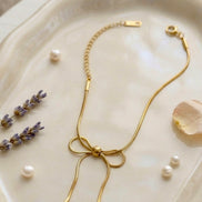 Antitarnish Gold Ribbon Bracelet