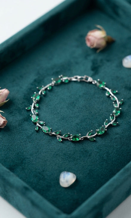 Emerald Tulip Tennis Bracelet
