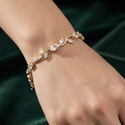White Crystal Tulip Vine Bracelet
