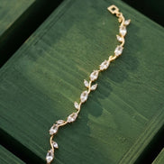 White Crystal Tulip Vine Bracelet
