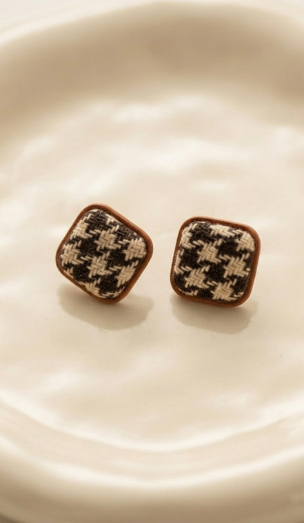 Tweed Square Stud