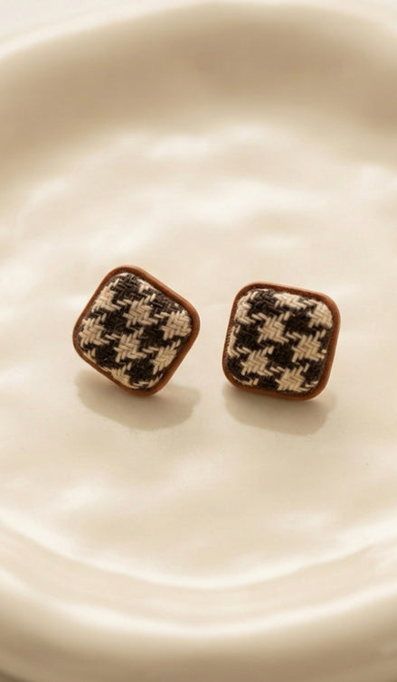 Tweed Square Stud