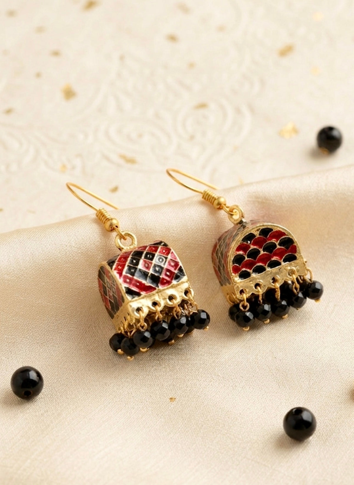 Handcrafted Palki Meenakari Jhumka Earrings