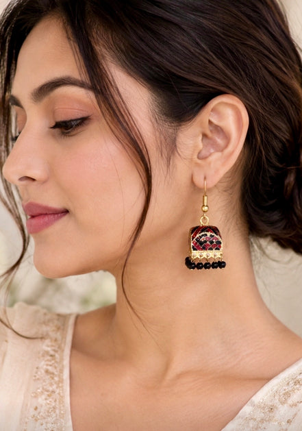 Handcrafted Palki Meenakari Jhumka Earrings
