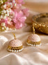 Handcrafted Pastel Pink Meenakari Jhumka Earrings