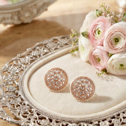 Kundan Stud Earrings with a Pearl Border
