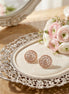Kundan Stud Earrings with a Pearl Border