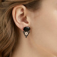 Geometric Triangle Enamel Drop Earrings