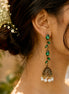 Antique Gold Vine Leaf Drop Jhumka Earrings