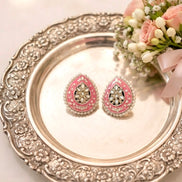 Meenakari Pearl Stud Earrings