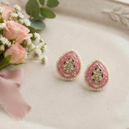 Meenakari Pearl Stud Earrings