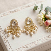 Kundan Pearl Drop Earrings
