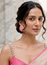 Pink Meenakari Kundan Studs