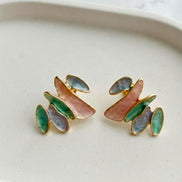 Abstract Multi-Tier Pastel Enamel Stud