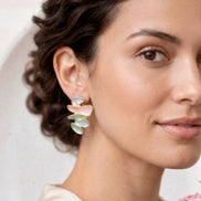 Abstract Multi-Tier Pastel Enamel Stud