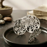 Ornate Floral Filigree Wide Cuff Bracelet