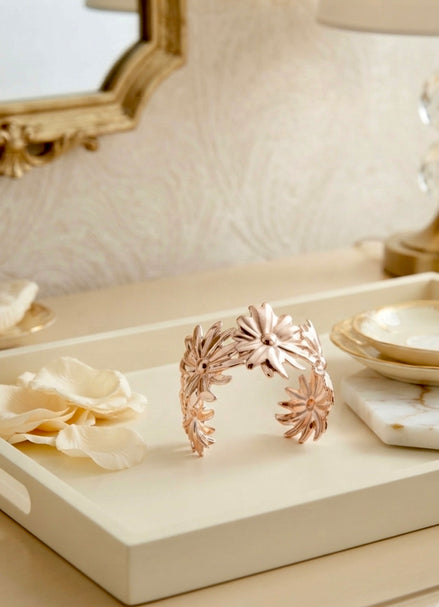 Laser-Cut Hollow Lace Statement Bracelet
