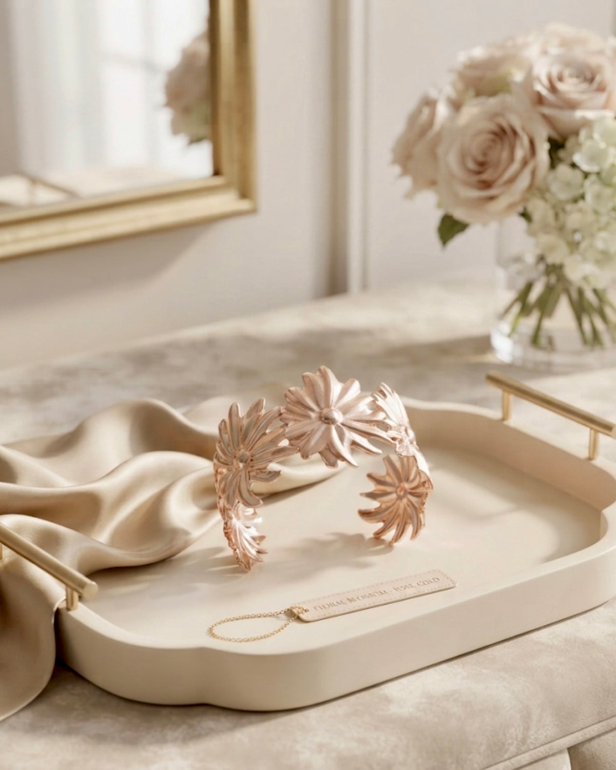 Laser-Cut Hollow Lace Statement Bracelet