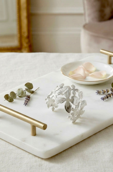 Laser-Cut Silver Statement Bracelet