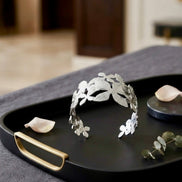 Laser-Cut Silver Statement Bracelet
