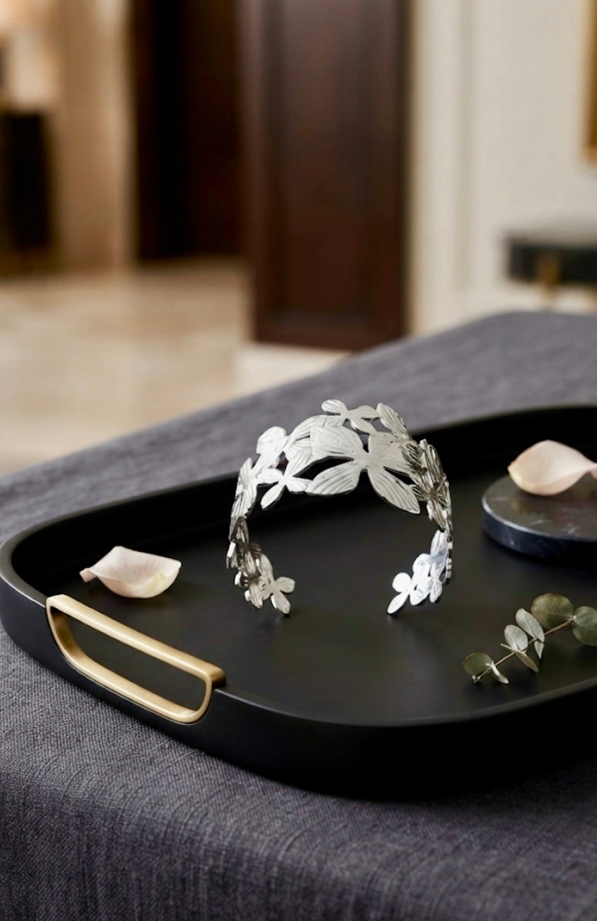 Laser-Cut Silver Statement Bracelet