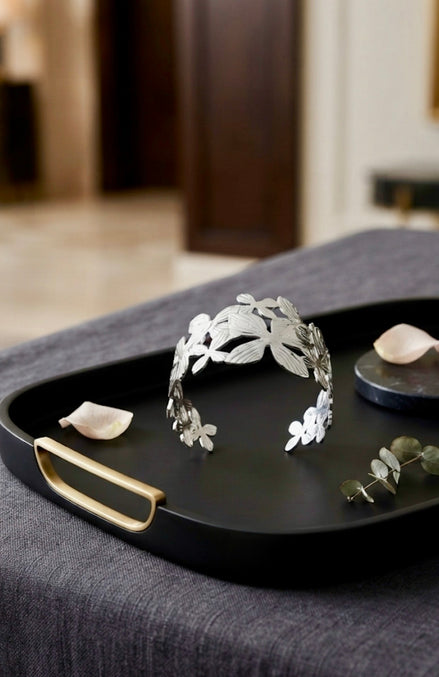 Laser-Cut Silver Statement Bracelet