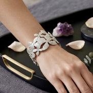 Laser-Cut Silver Statement Bracelet