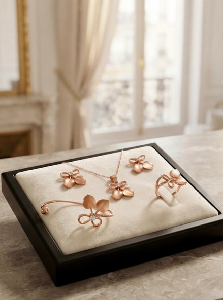 Korean Pink Peach Jewelry Set