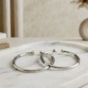 Oxidized Silver  Set Of 2 Kada