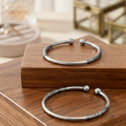 Oxidized Silver  Set Of 2 Kada