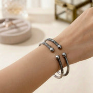 Oxidized Silver  Set Of 2 Kada