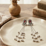 Oxidized Silver Kashmiri Shoulder Dusters
